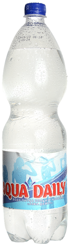 Вода питна АКВА ДЕЙЛІ сильногазована 1,5л